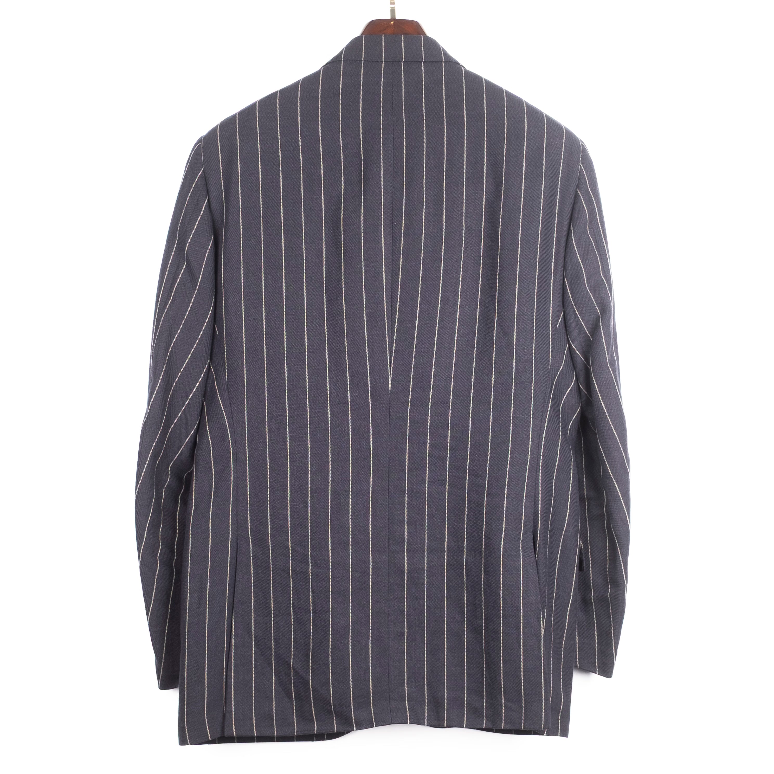 Navy Blazer with White Stripes