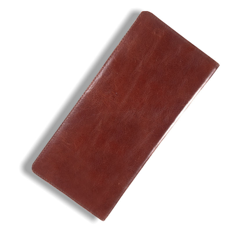 Brown Leather Wallet/Passport Cover with Paisley Lining