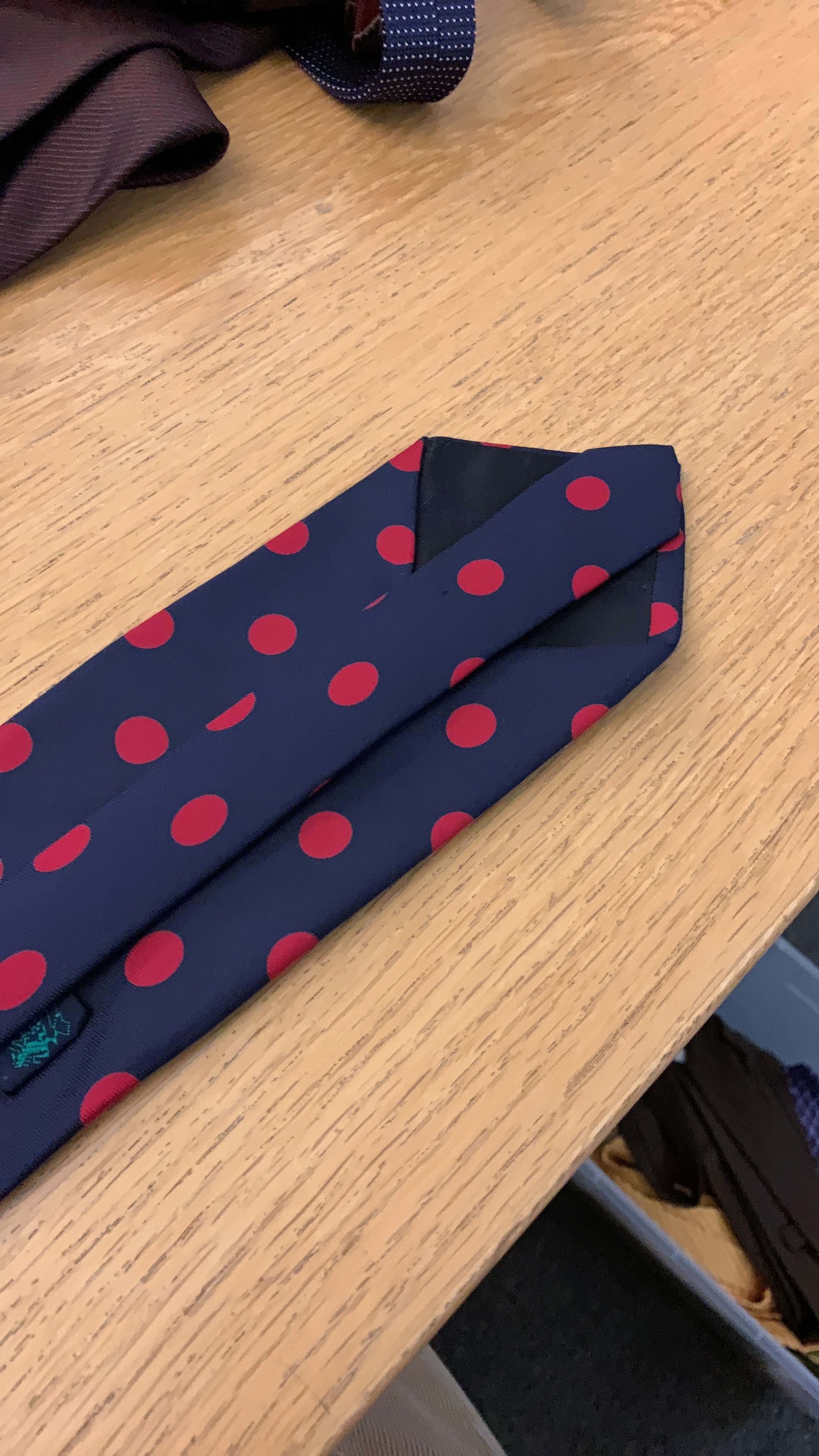 Navy Red Dotted Tie