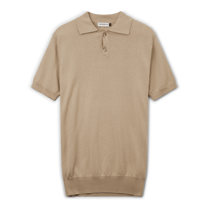 Knitted Polo Shirt Camel