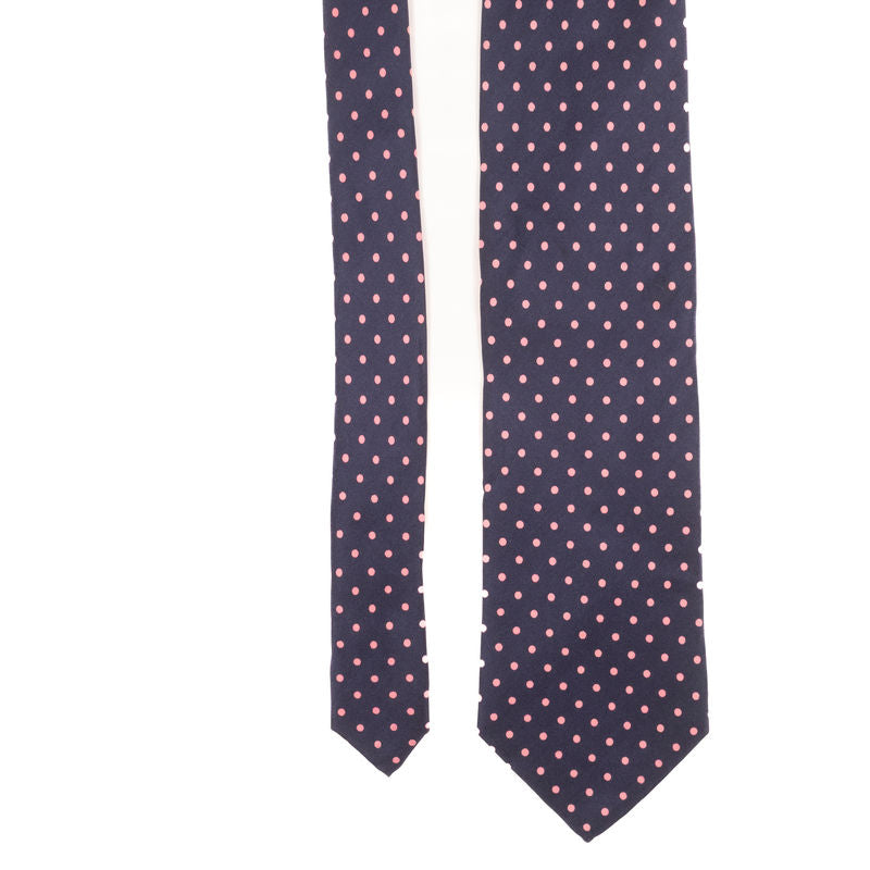 Fumagalli Navy Tie with Pink Dots