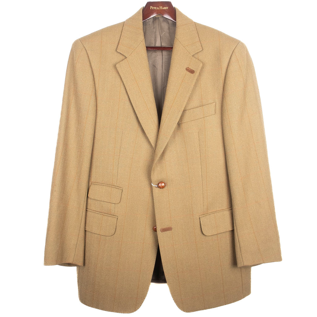 Brown Herringbone Sport Coat with Elbow Patches