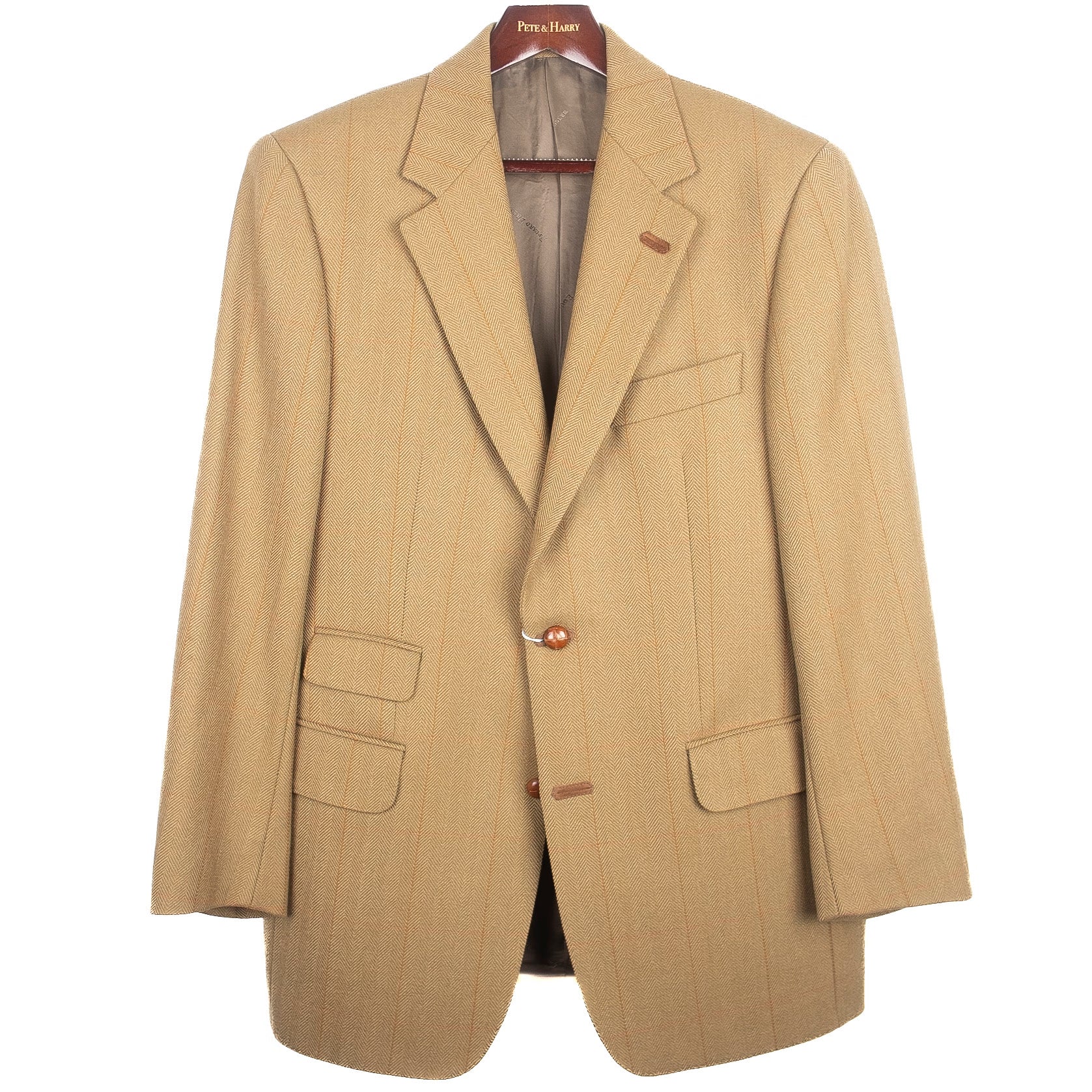 Brown Herringbone Sport Coat with Elbow Patches