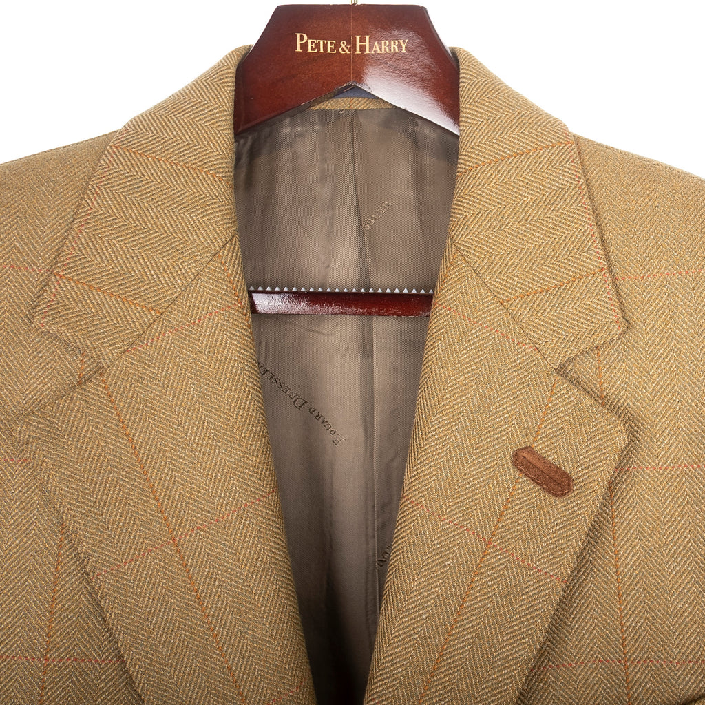 Brown Herringbone Sport Coat with Elbow Patches