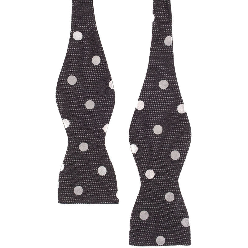 Black with White Dots Bow Tie