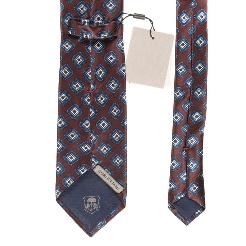 Burgundy Medallion Silk Tie Corneliani