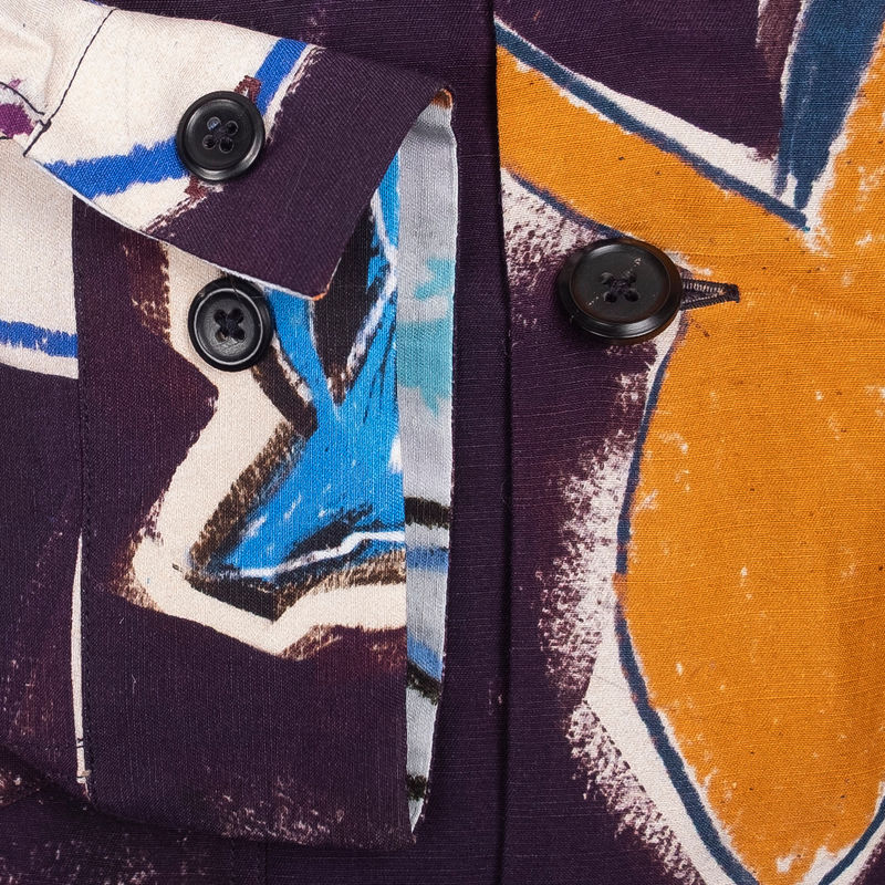 Plum Patterned Casual Shirt