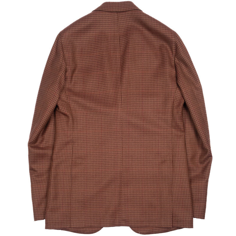 Neapolitan Hand Tailored Brown Houndstooth Lafayette Saltiel Drapiers Wool Sport Coat Sz 52