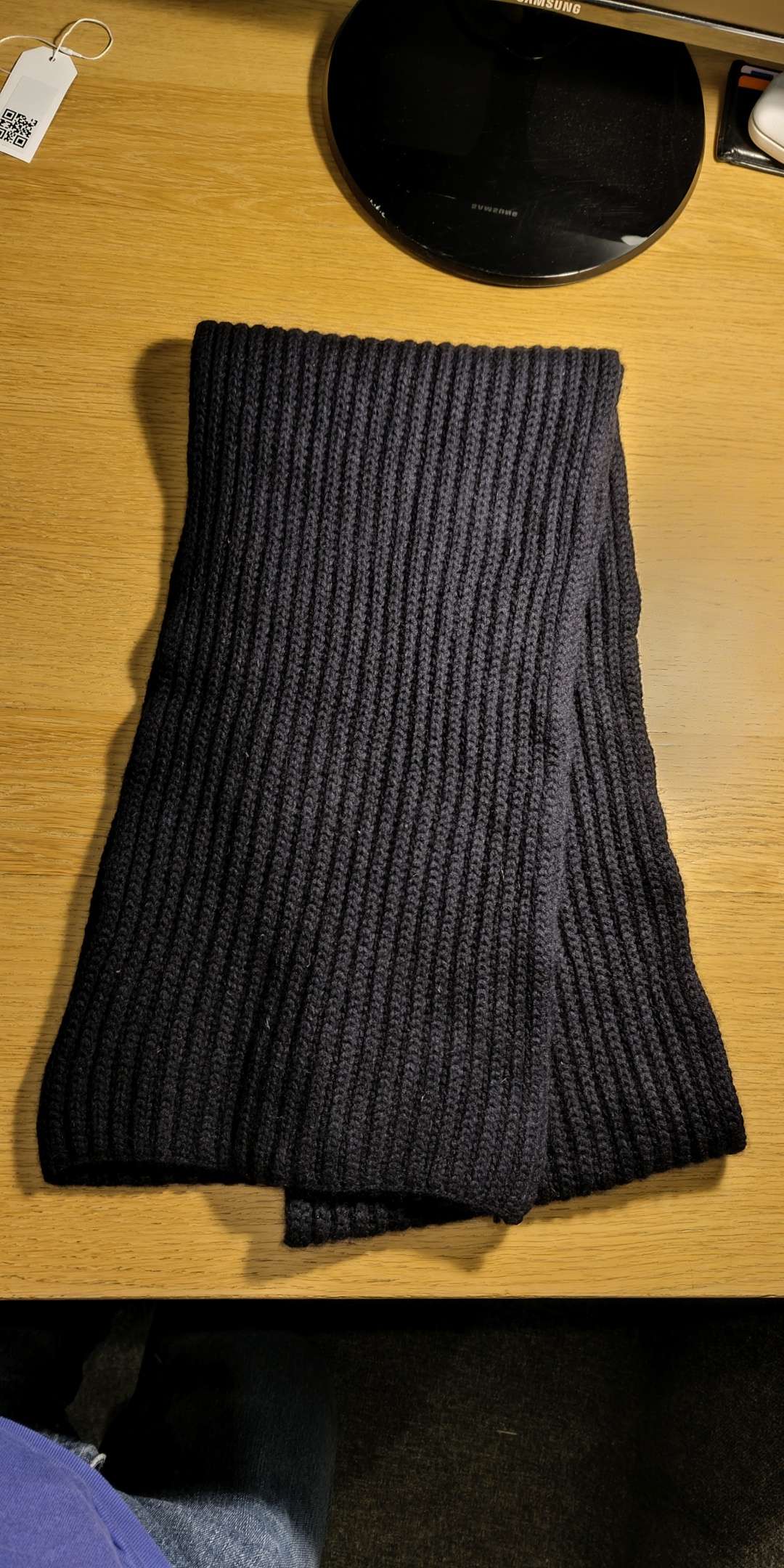 Cashmere Navy Scarf