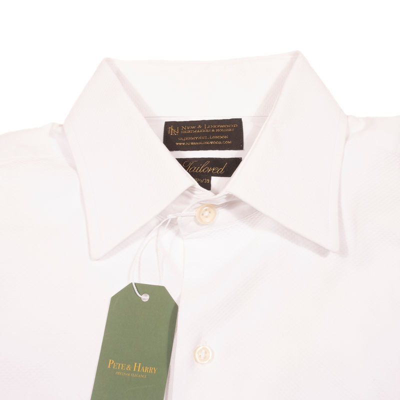 New & Lingwood White Tuxedo Shirt