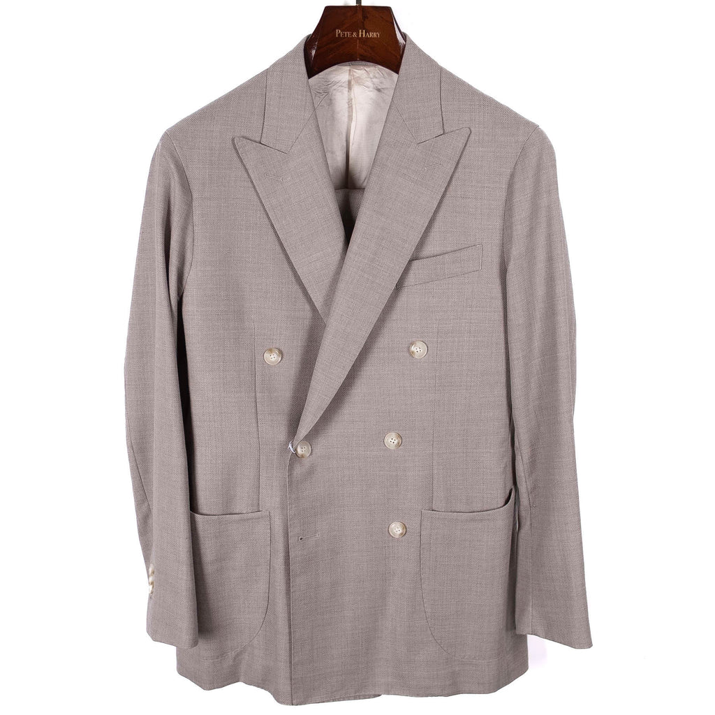 Taupe Double Breasted Casual Suit