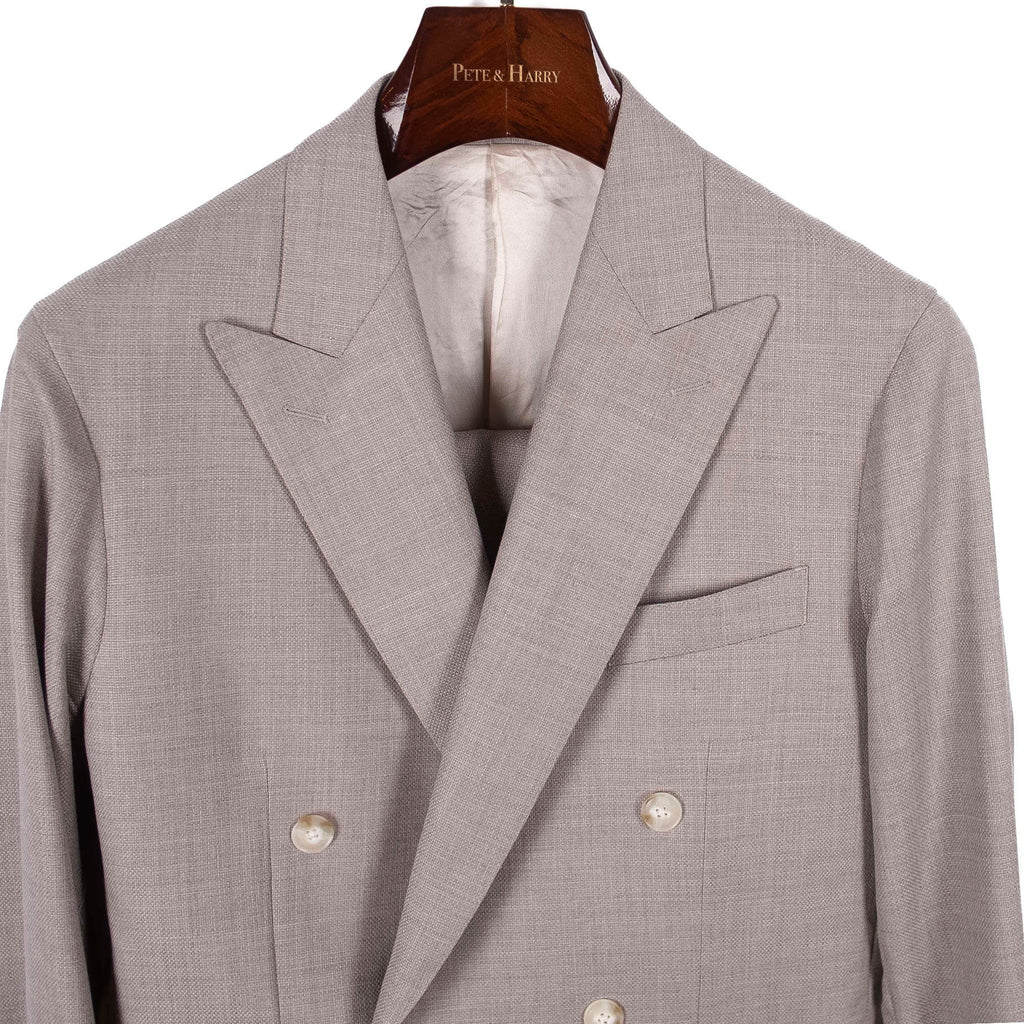 Taupe Double Breasted Casual Suit