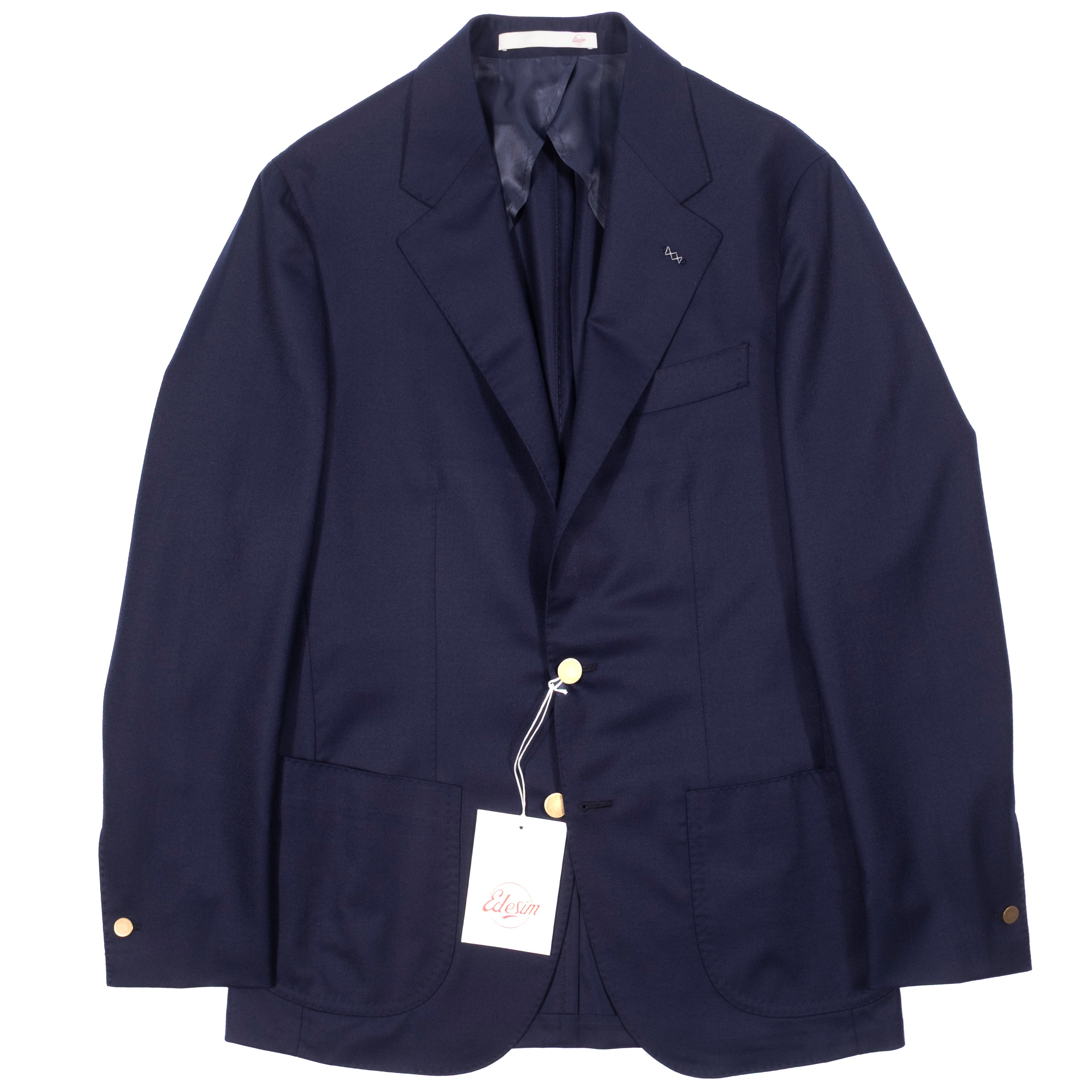 Neapolitan Hand Tailored Navy Drapers Wool Club Blazer, Size 48