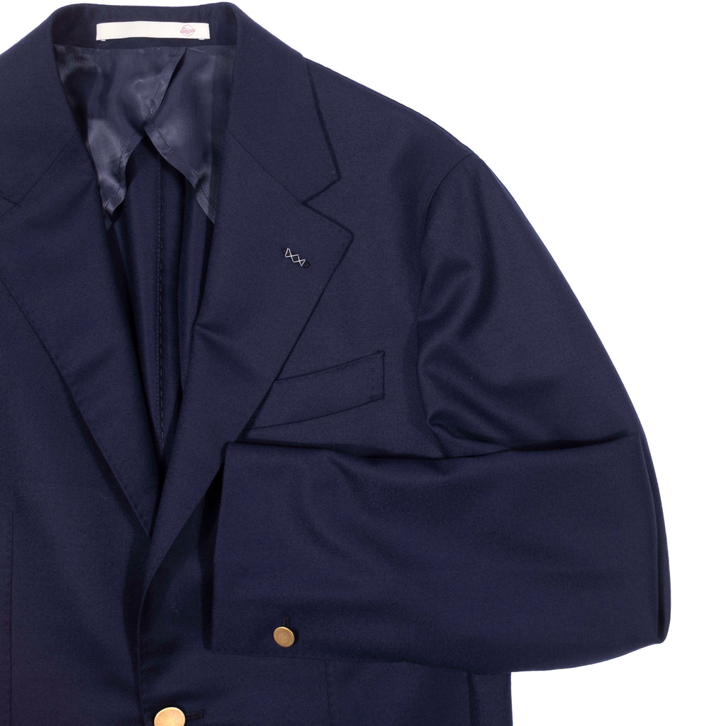 Neapolitan Hand Tailored Navy Drapers Wool Club Blazer, Size 48