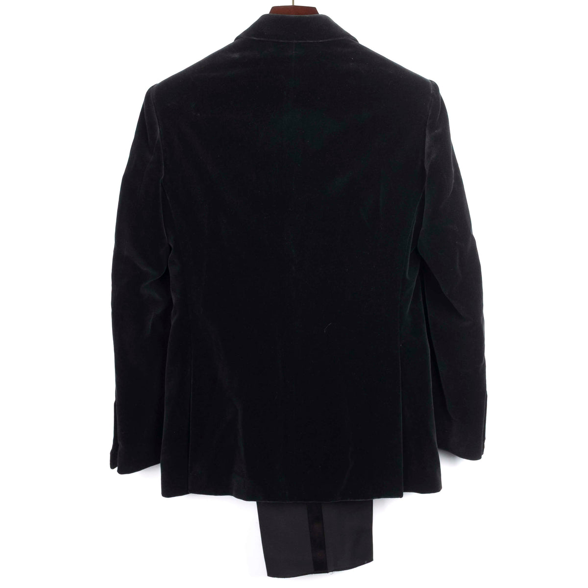 Est Retail Price 20 000 SEK - Neapolitan Hand Tailored Black Velvet Tuxedo Suit Sz 46