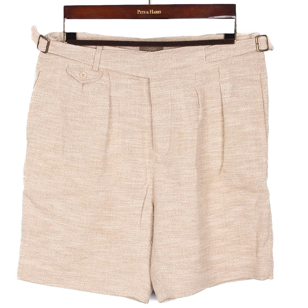 Beige Woven Gurkha Short