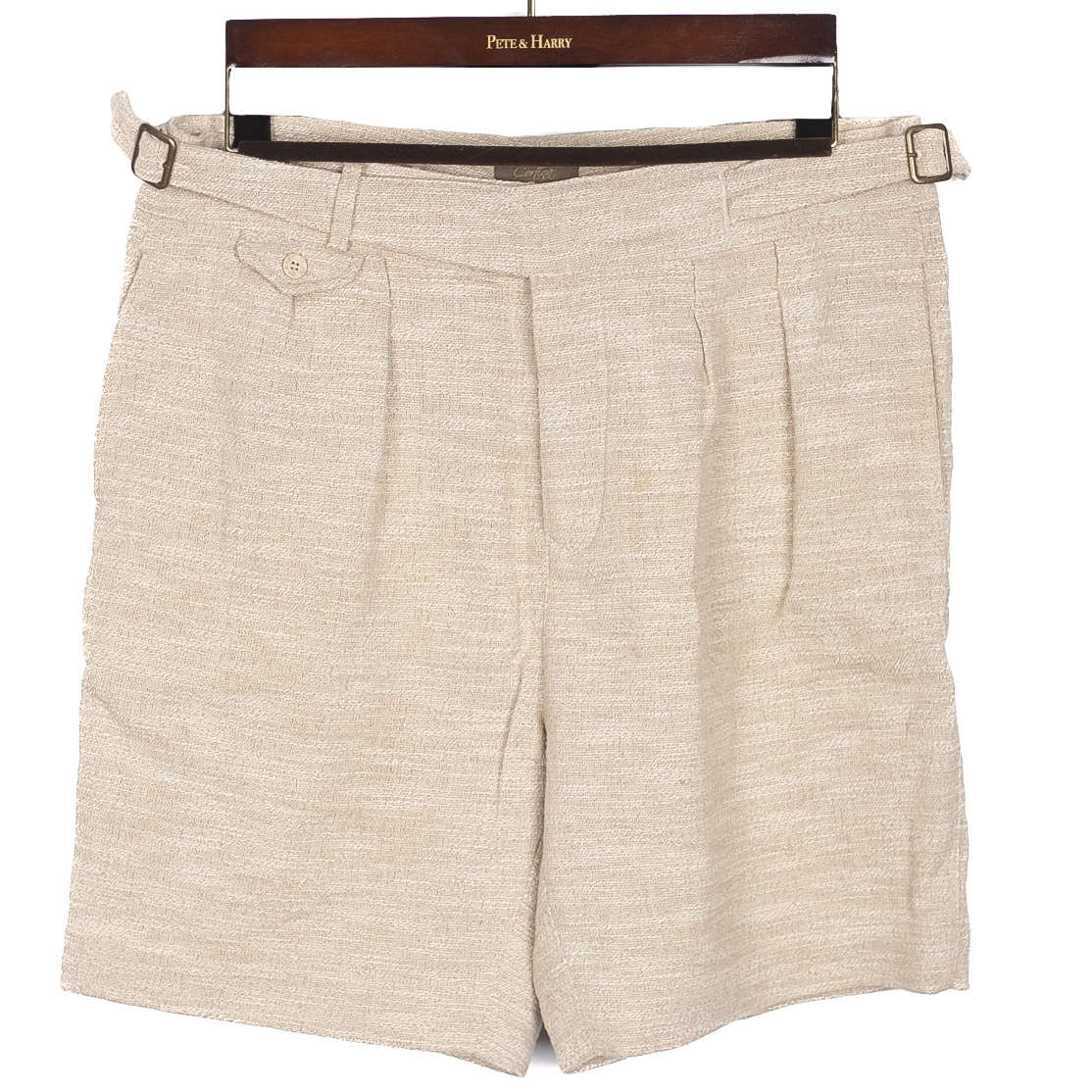 Beige Woven Gurkha Short