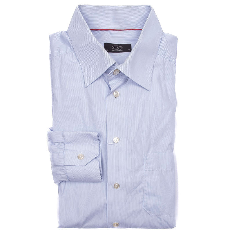 Blue and White Striped Shirt