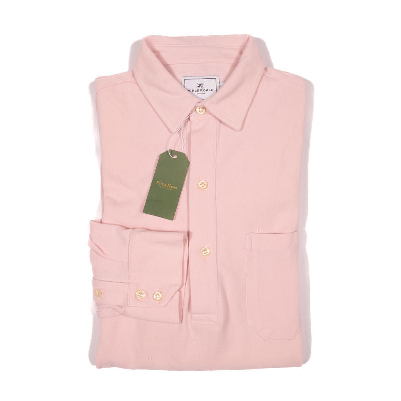 Pink Long Sleeve Polo Shirt