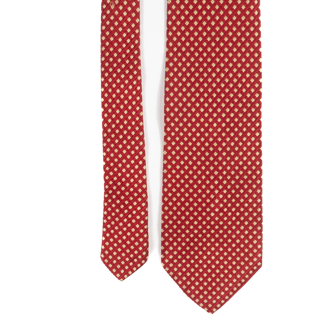 Hugo Boss Red Check Patterned Tie