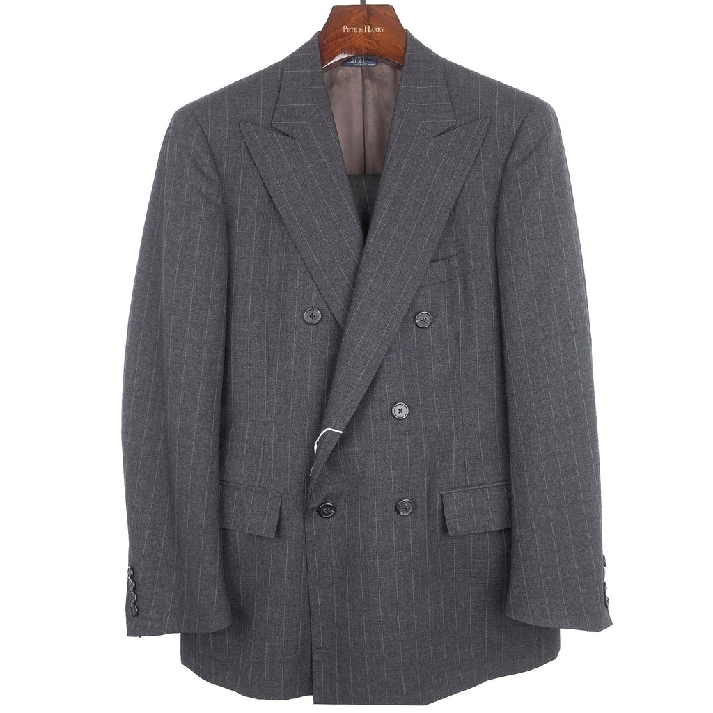 Grey Pinstripe Double Breasted Suit