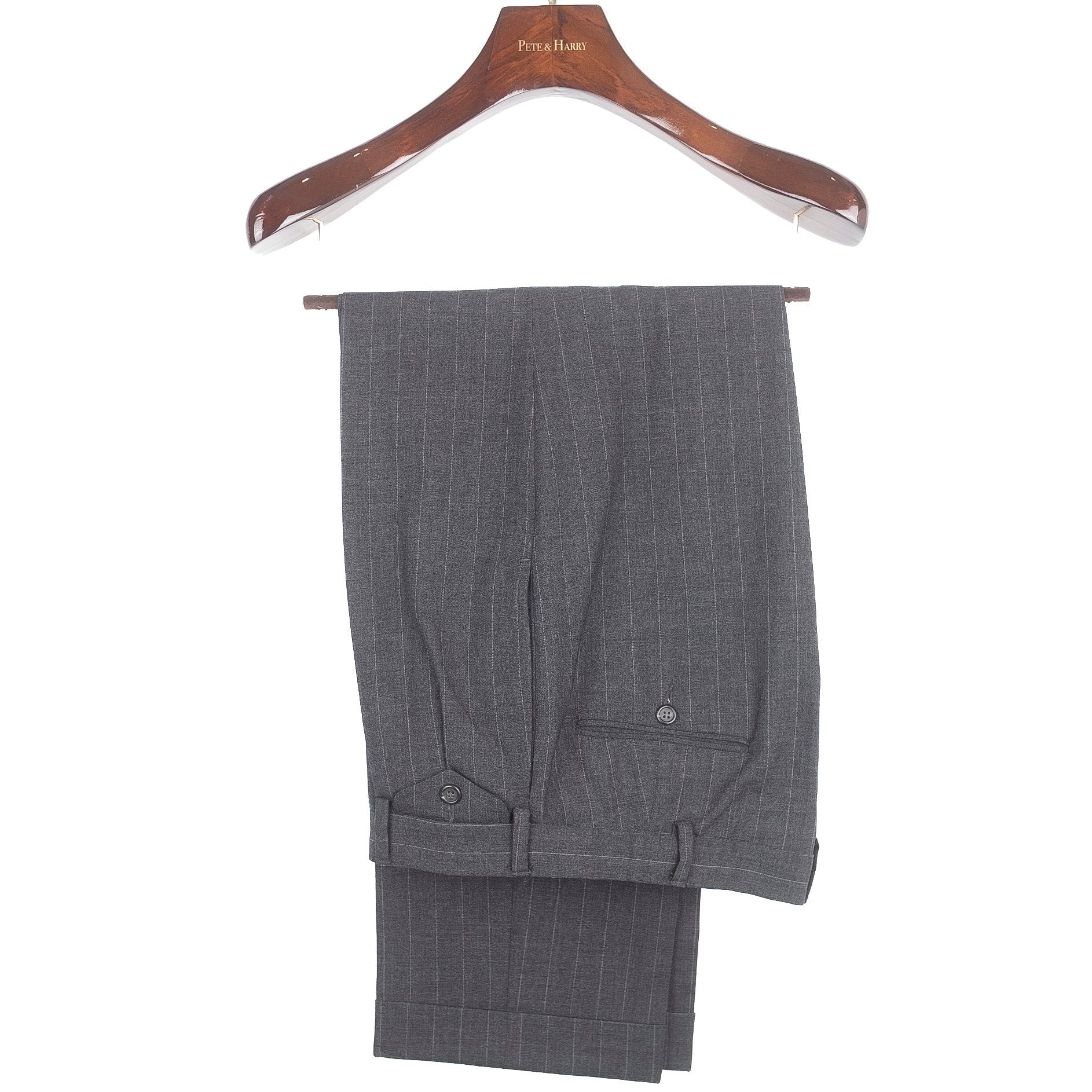 Grey Pinstripe Double Breasted Suit