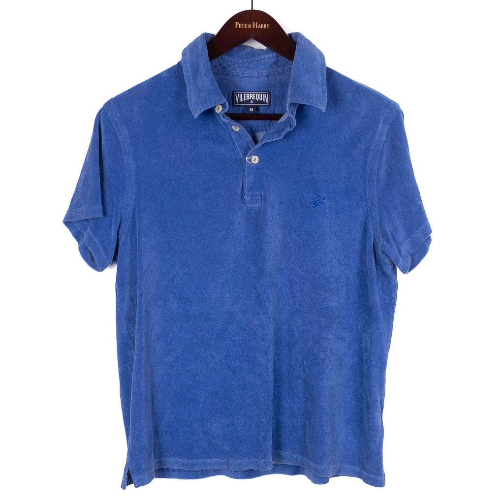 Blue Short Sleeve Terry Polo Shirt