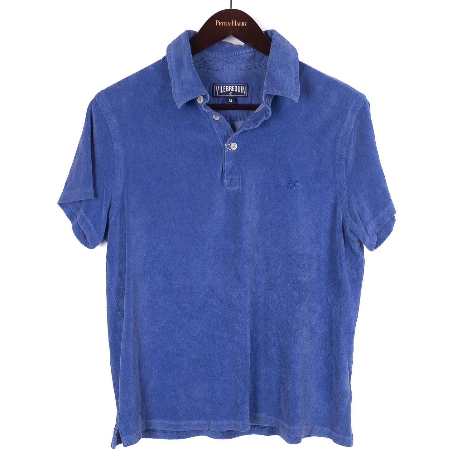 Blue Short Sleeve Terry Polo Shirt
