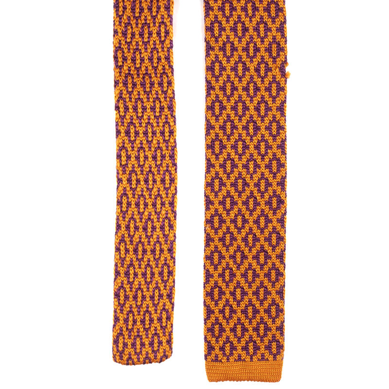 Etro Orange Knit Tie