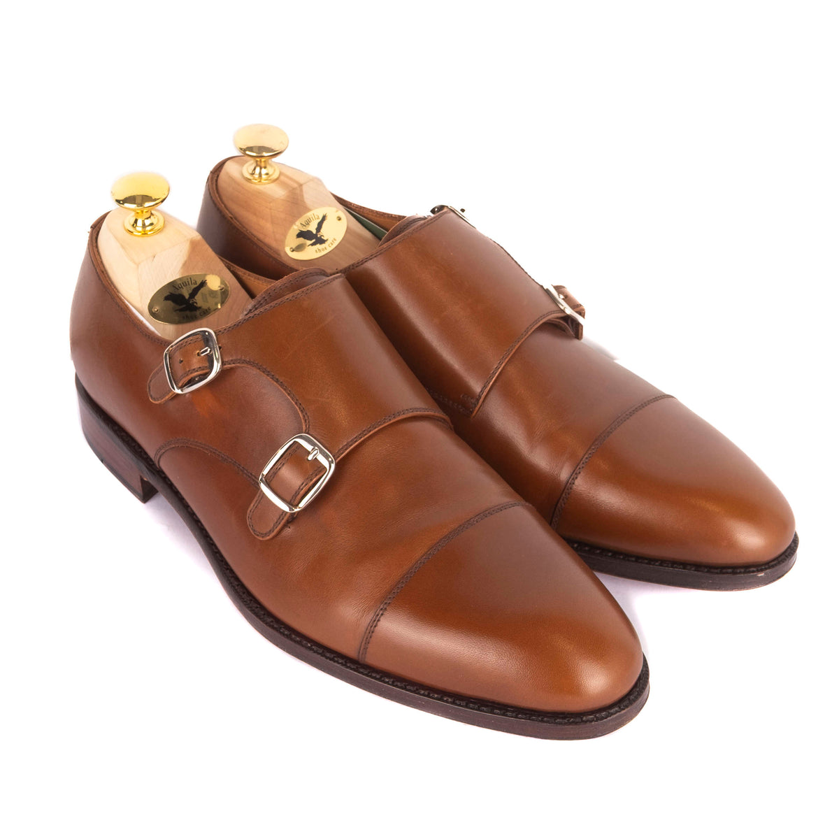 Box Calf Cognac Double Monkstraps
