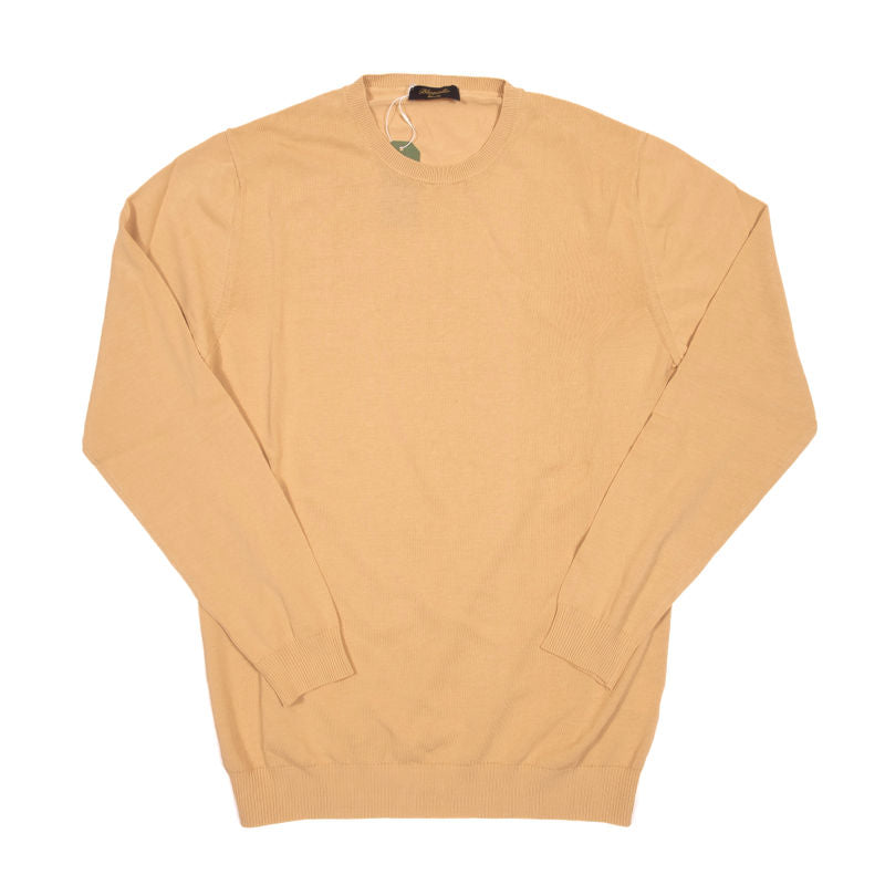Blugiallo Camel Coloured Cotton Crewneck