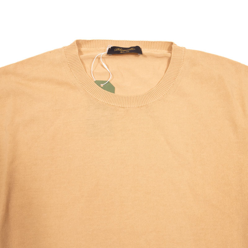 Blugiallo Camel Coloured Cotton Crewneck