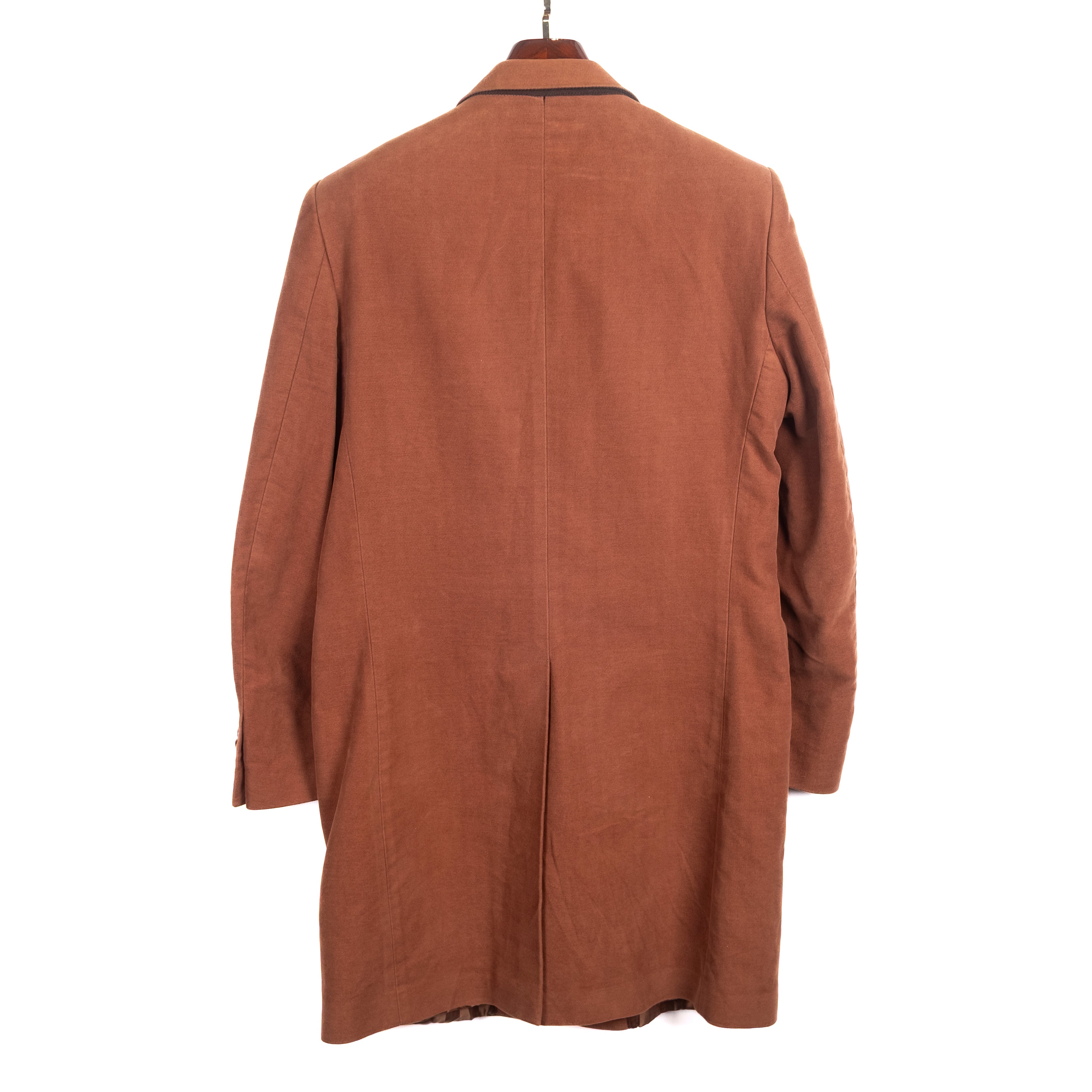 Brown Peak Lapel Moleskin Coat