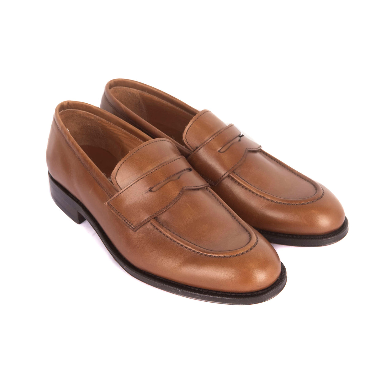 Box Calf Brown Penny Loafers