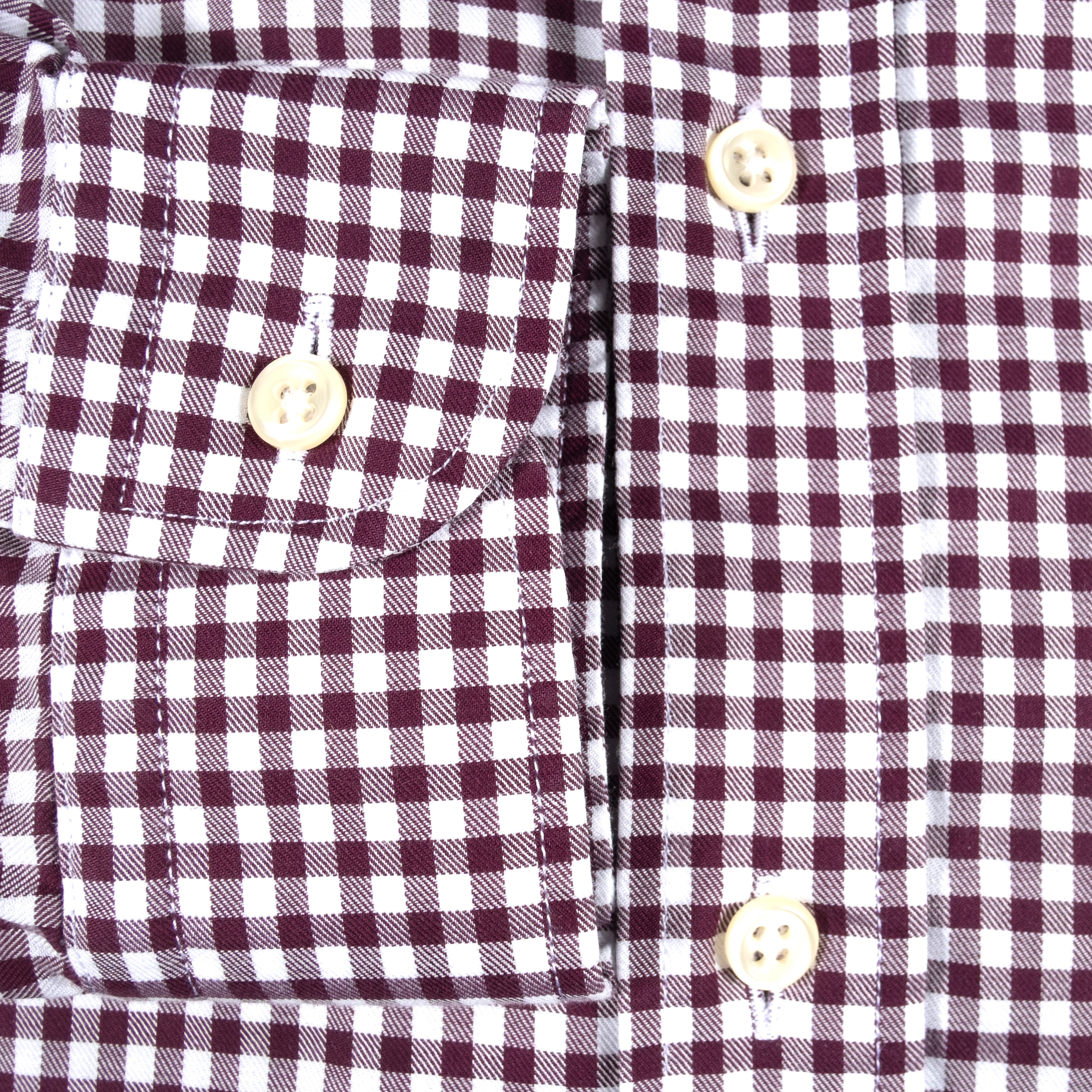 Shirtonomy Burgundy Checks Buttondown Shirt Sz 40