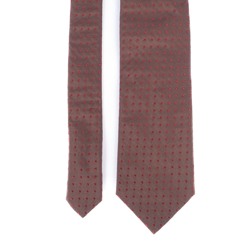Brown Dotted Tie