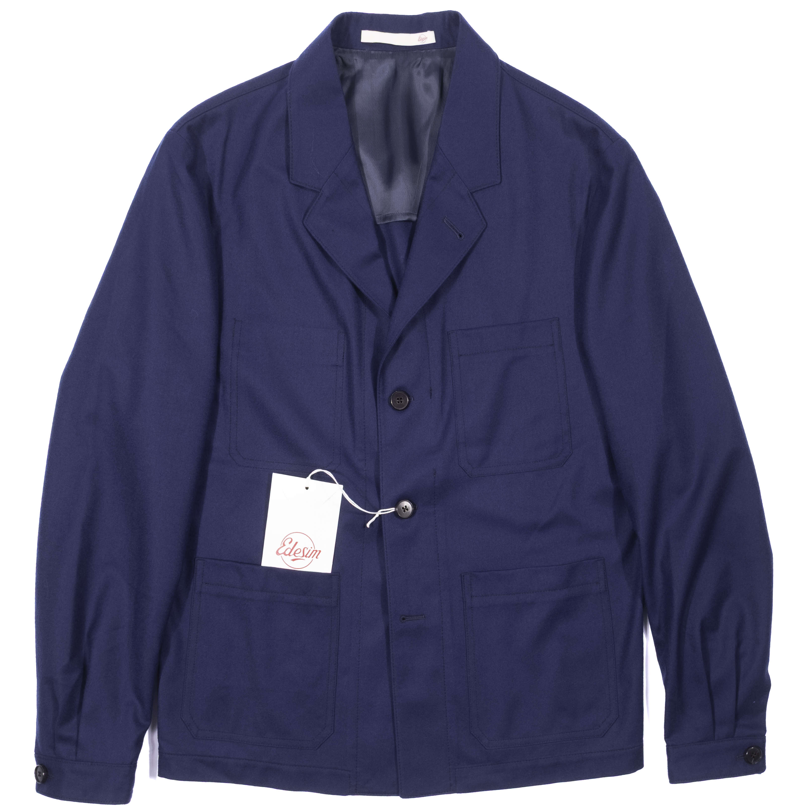Neapolitan Hand Tailored Blue Utility Jacket Sz 48