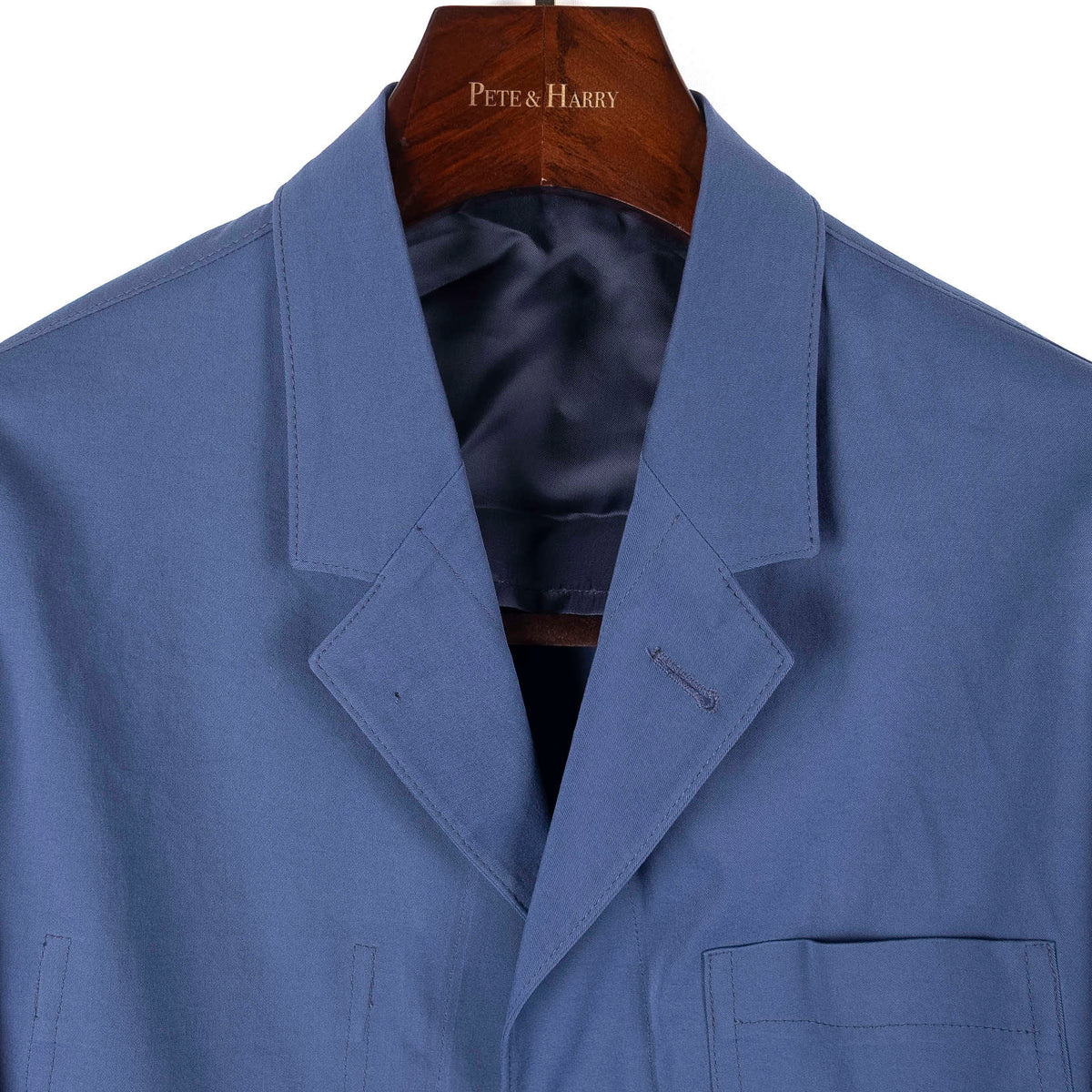Neapolitan Hand Tailored Blue Utility Jacket Sz 48