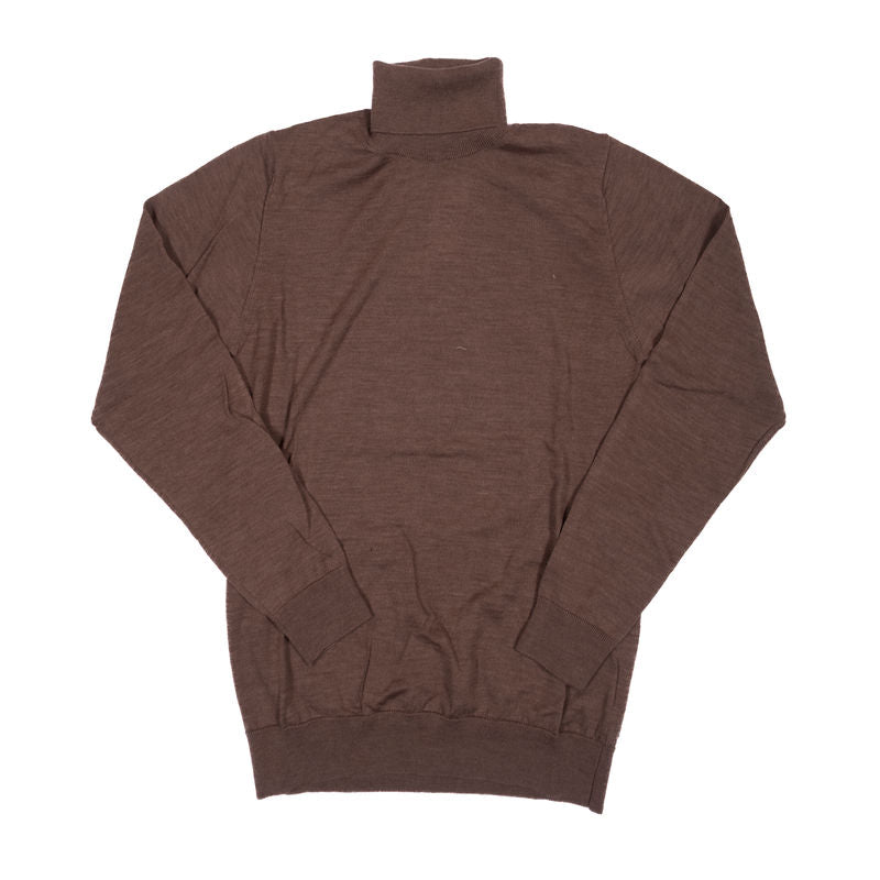 Blugiallo Taupe Knit Merino Turtleneck