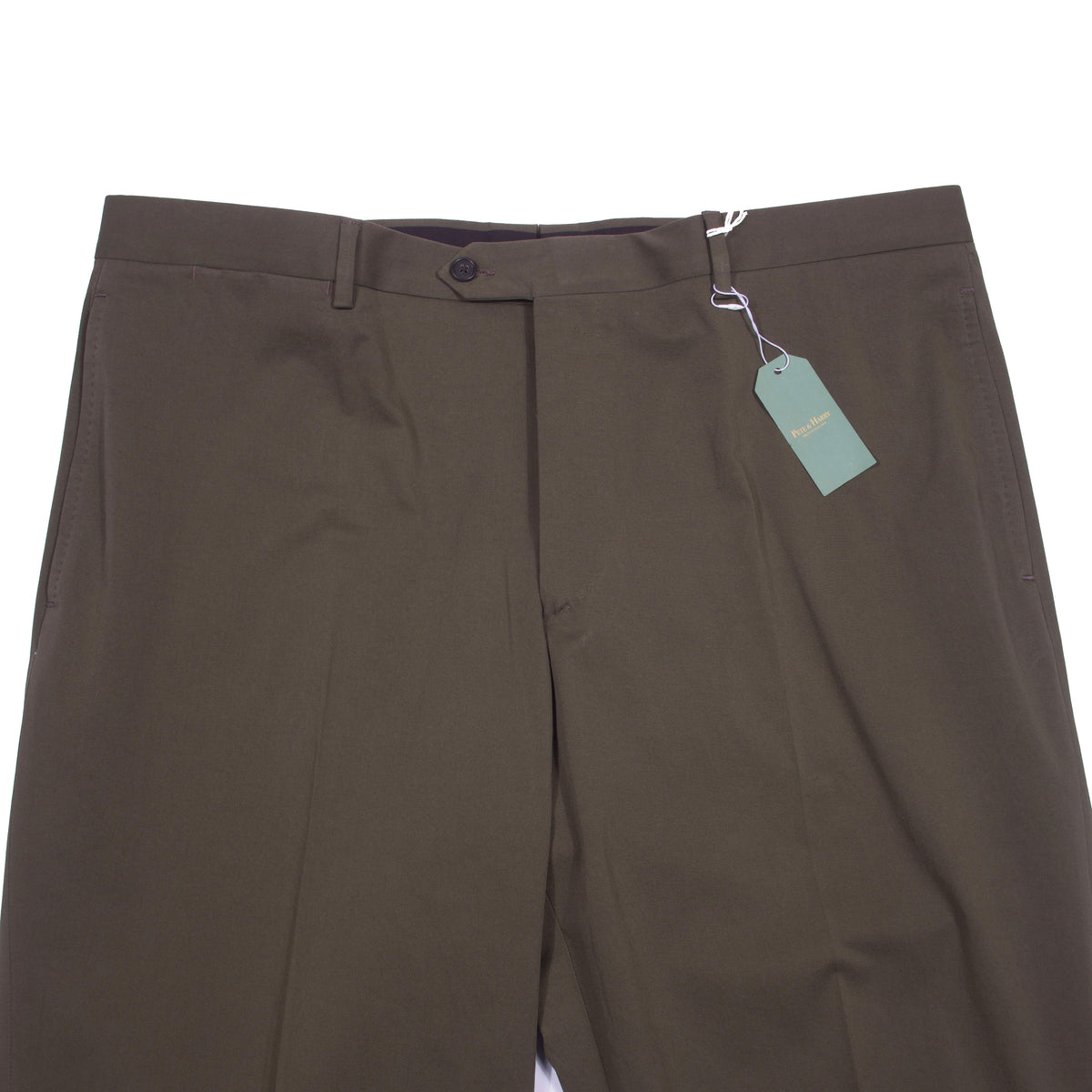 Neapolitan Hand Tailored Green Cotton Trousers Sz 46