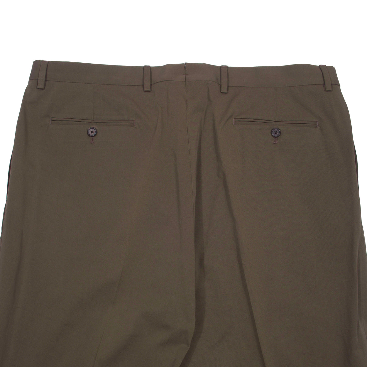 Neapolitan Hand Tailored Green Cotton Trousers Sz 46
