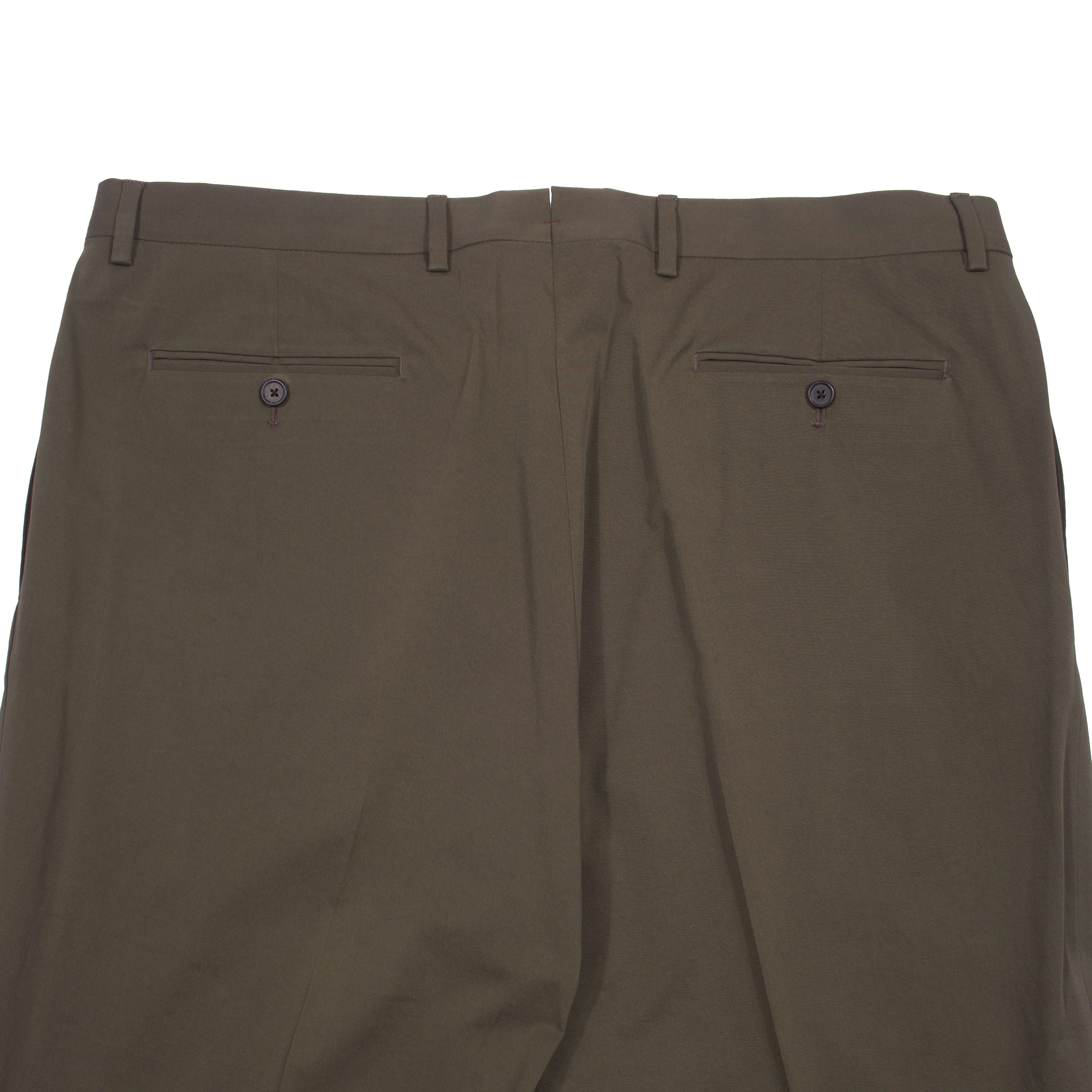 Neapolitan Hand Tailored Green Cotton Trousers Sz 46