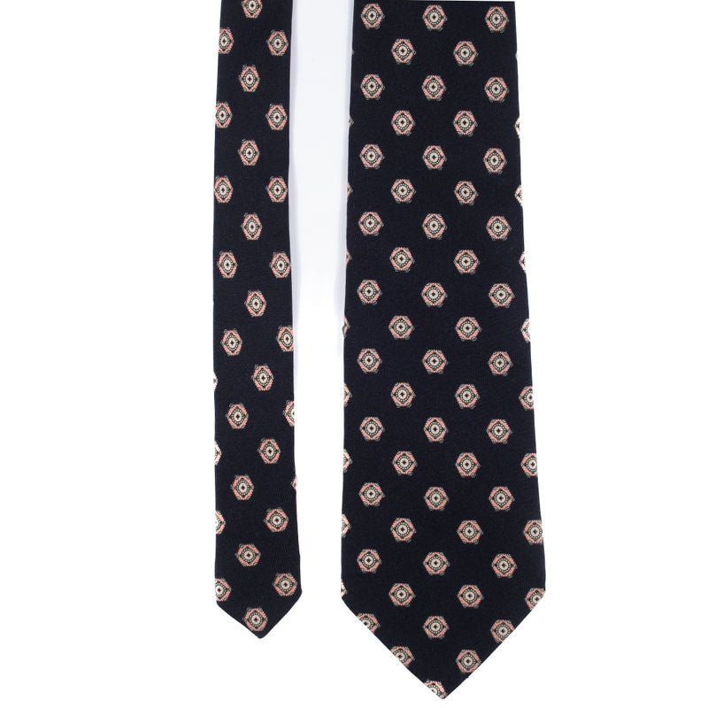 Etro Tie Black with Orange Details
