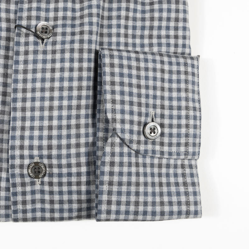 Grey and Blue Check Gingham Shirt 43