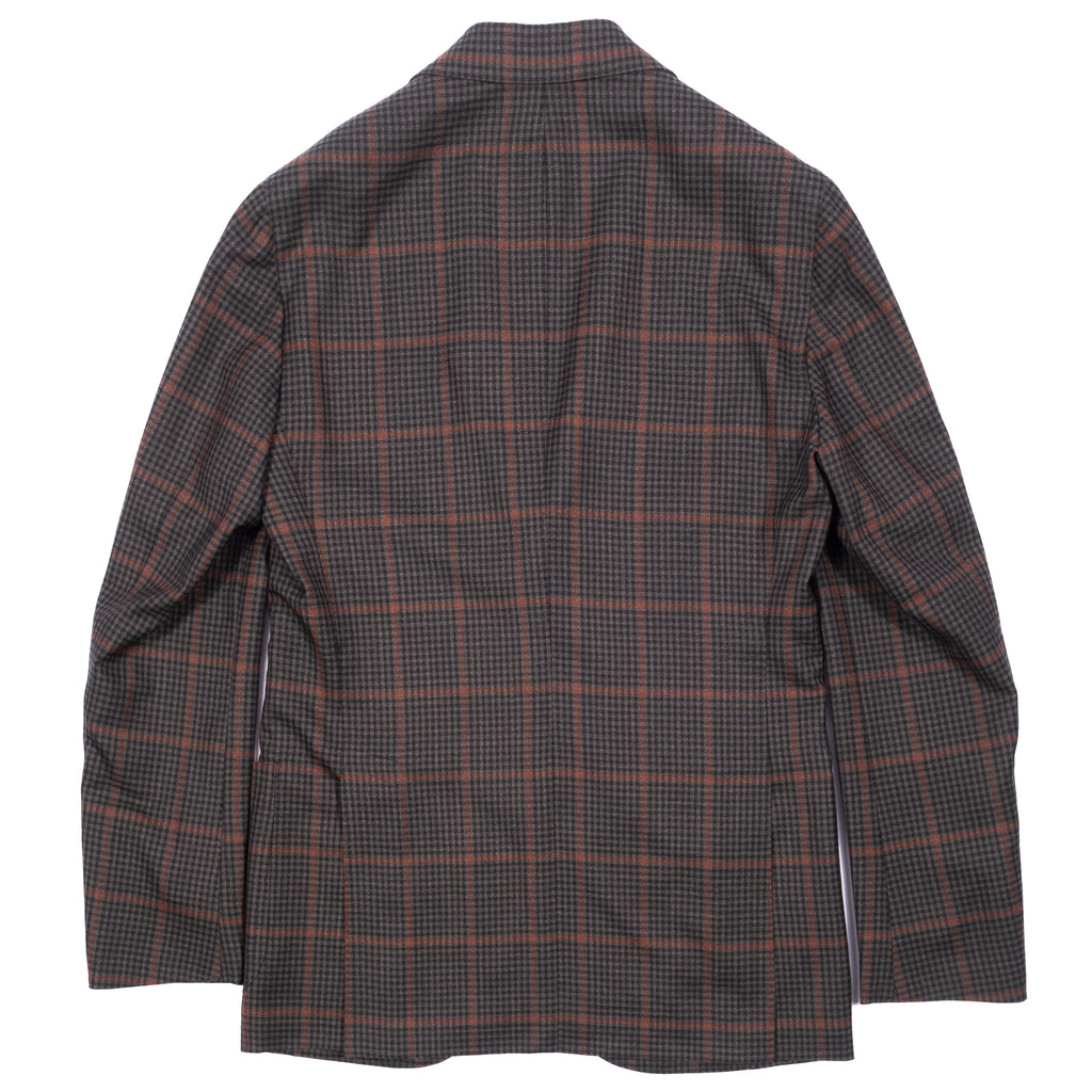 Neapolitan Hand Tailored Green with Red Checks Sport Coat, Size 48