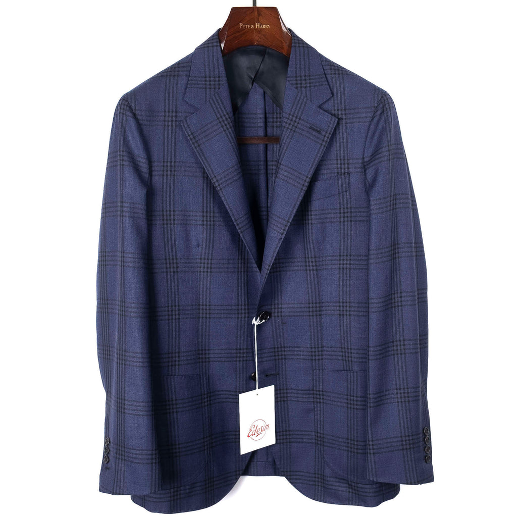 Neapolitan Hand Tailored Navy Checks Sport Coat Sz 50