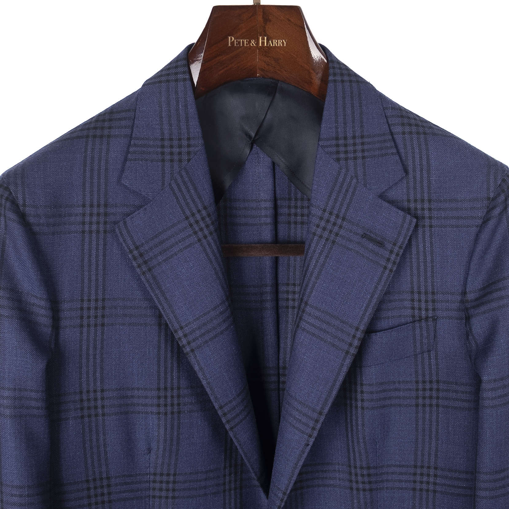 Neapolitan Hand Tailored Navy Checks Sport Coat Sz 50