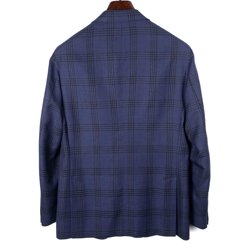 Neapolitan Hand Tailored Navy Checks Sport Coat Sz 50