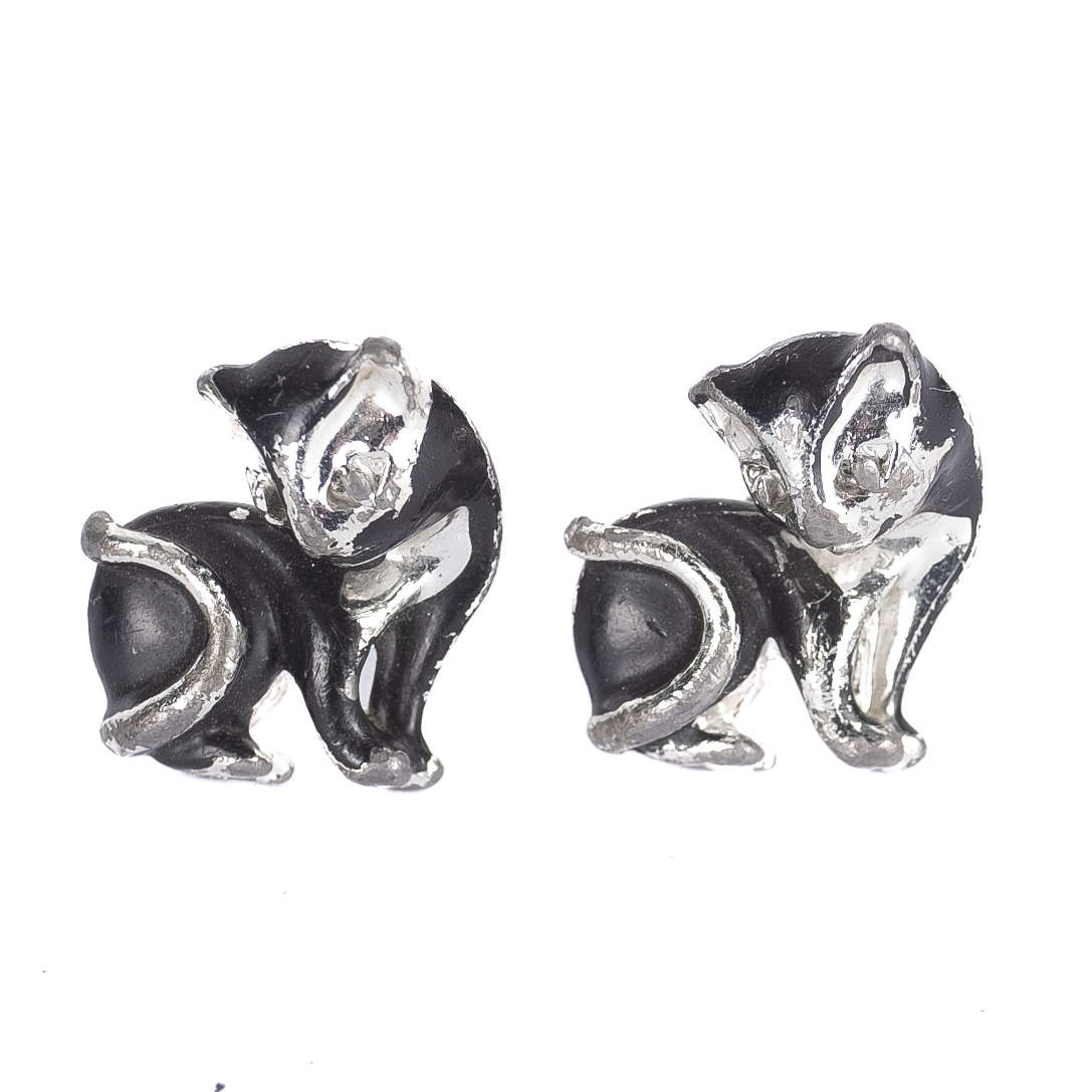 Silver Cat Cufflinks
