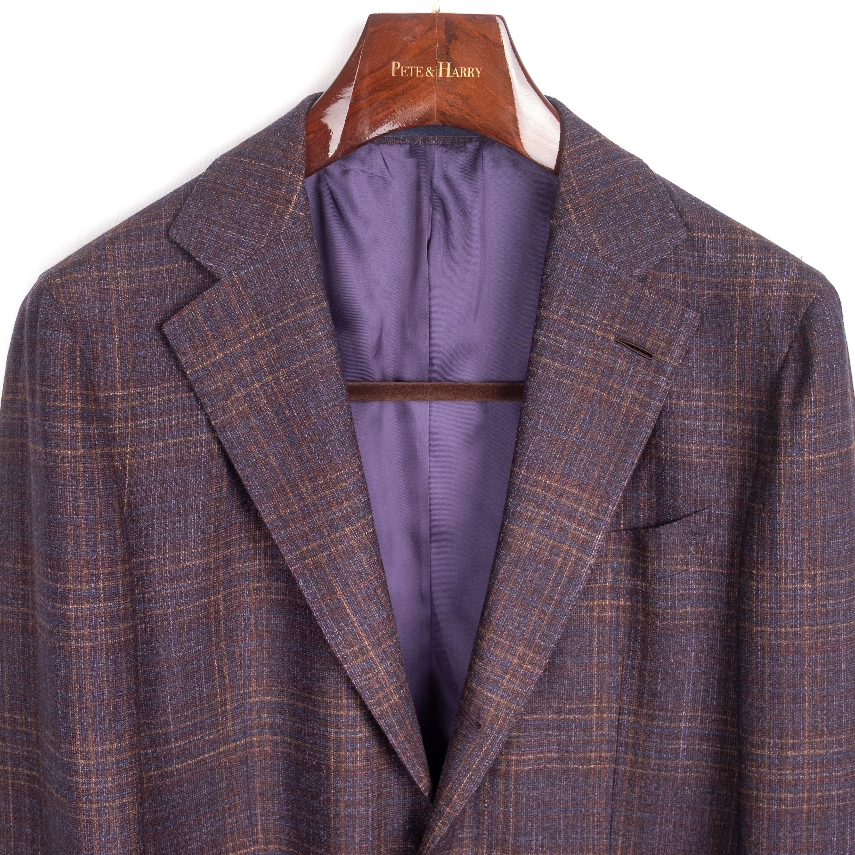 Burgundy Checks Silk/Wool Patch Pocket Sport Coat